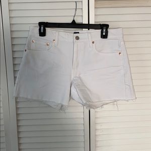 GAP Distressed White Denim Shorts